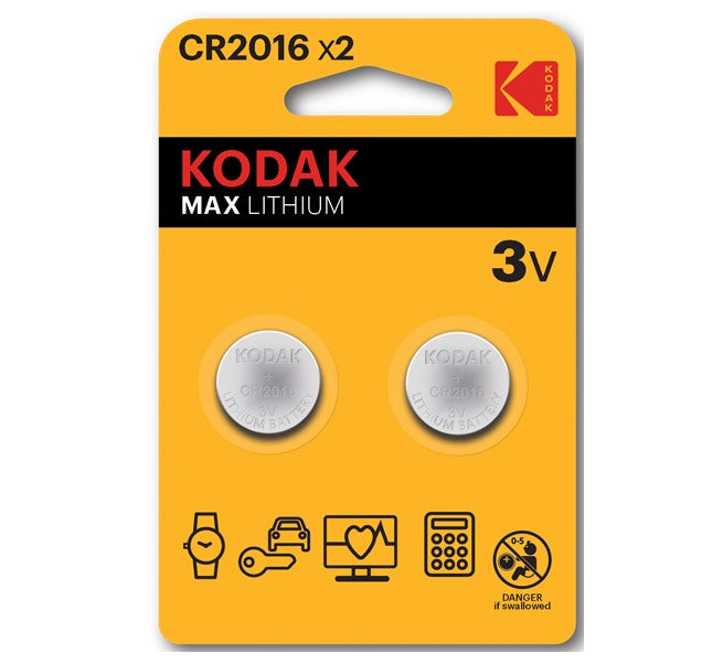Pilhas Kodak Ultra Lítio CR2016 (Pack 2)