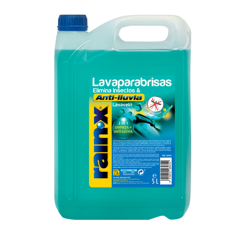 Limpa Para-brisas de Verão com Eliminador de Insectos e Anti-Chuva "Rain-X" 5L