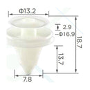 Molas de Fixação em Plástico C275 (embalagem com 50 molas)