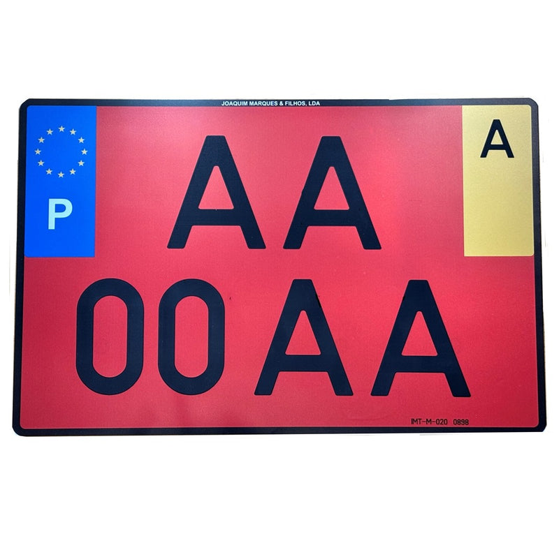 Placa de Matrícula Quadrada Vermelha Acrílica Gravada para Máquinas Industriais