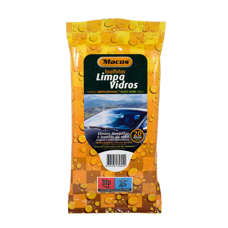 Toalhitas Limpa Vidros (20 toalhitas)