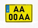 Placa de Matrícula Acrílica (Amarela) para Mota Gravada com P *Modelo atual