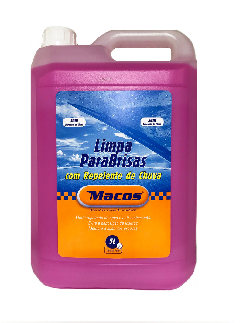Limpa Para-brisas com Repelente de Chuva (uso-directo) Macos 5 litros